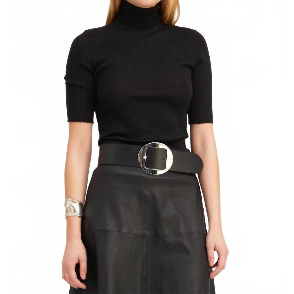 NEW SPRWMN turtleneck top in black